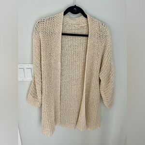 Cream open knit sweater. Eileen Fischer size small